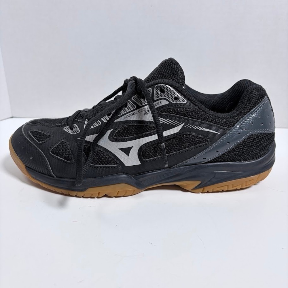 Mizuno Cyclone Speed 2 Volleyball Shoes Womens 10 Black Silver Gum Sole Athletic